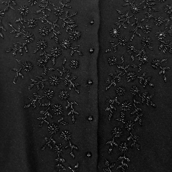 Vintage May Flower Arts Cashmere Angora Beaded Sweater SMALL - Picture 2 of 6